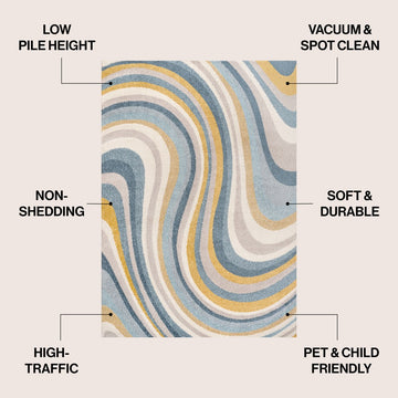 Flow Abstract Swirl Area Rug